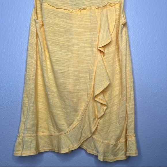 Anthropologie Maeve Women Tank Top XS Yellow Back Ruffle Split Neck Coastal - Picture 3 of 10